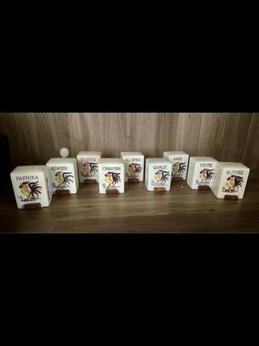 Vintage Ceramic Spice Canister Set with Rooster Design - Cream